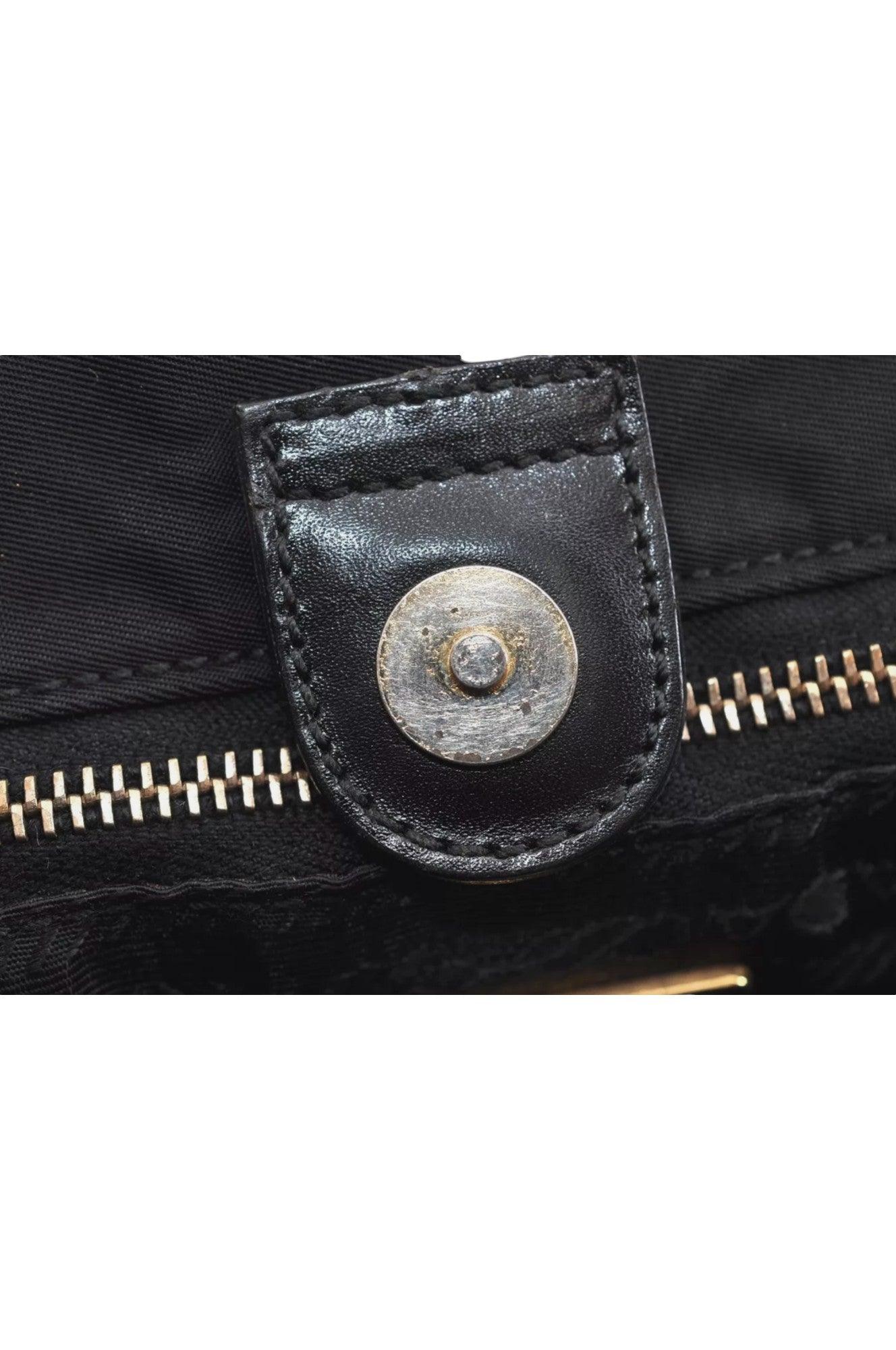 PRADA Vintage Nylon Tessuto Leather Shoulder Bag Purse Black 9107K - Image 14