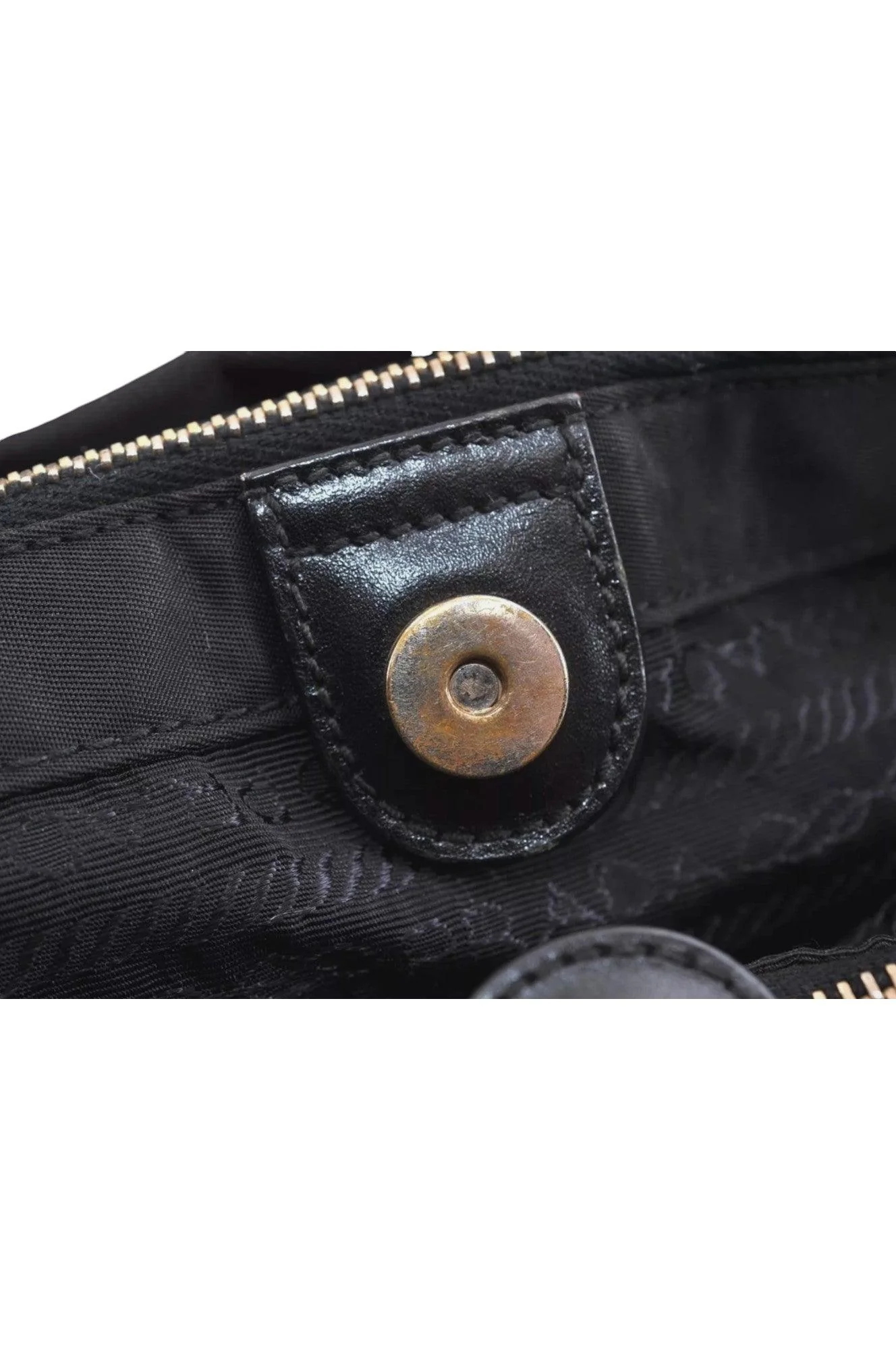 PRADA Vintage Nylon Tessuto Leather Shoulder Bag Purse Black 9107K - Image 15