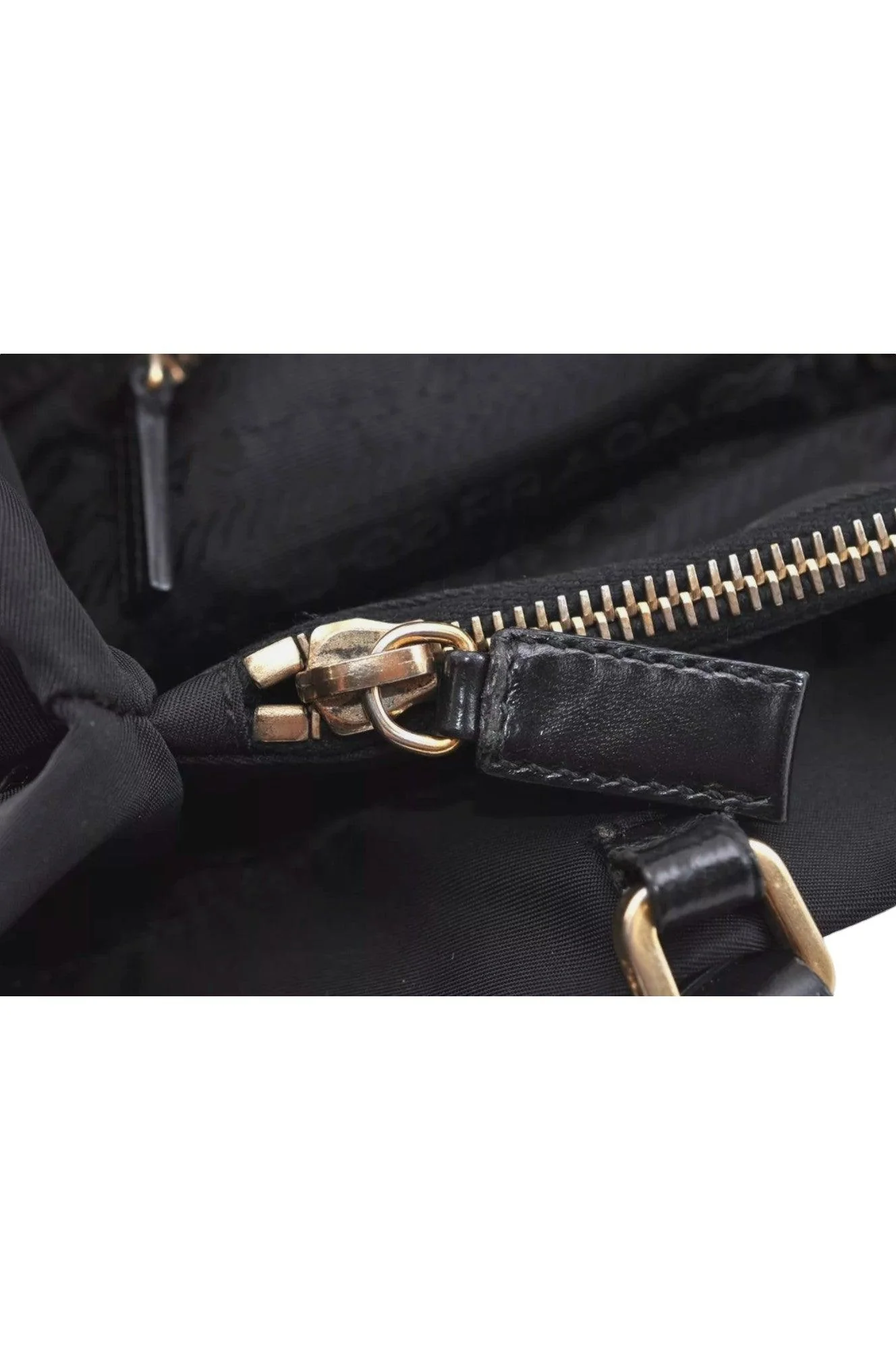 PRADA Vintage Nylon Tessuto Leather Shoulder Bag Purse Black 9107K - Image 17
