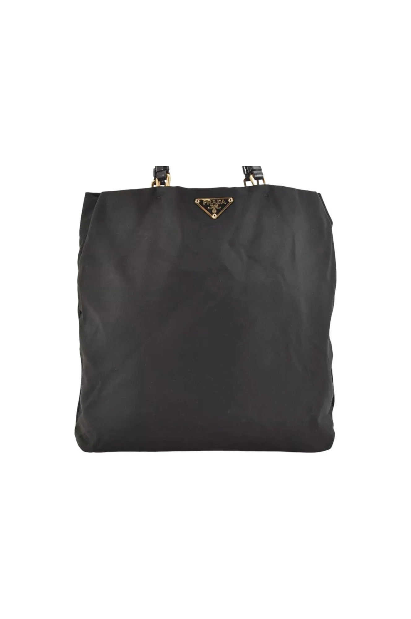 PRADA Vintage Nylon Tessuto Leather Shoulder Bag Purse Black 9107K - Image 2