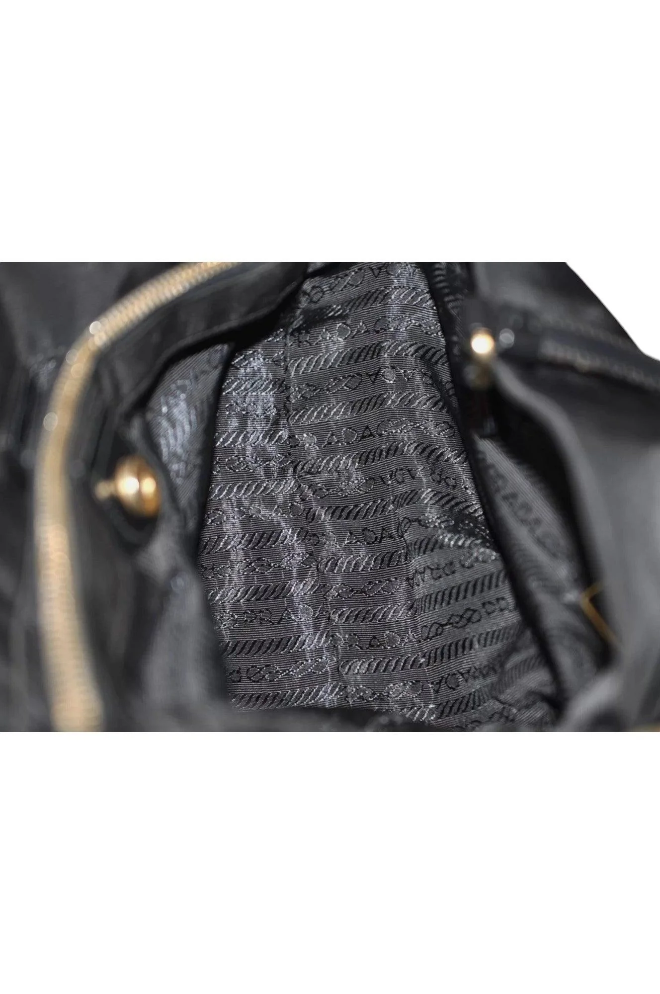 PRADA Vintage Nylon Tessuto Leather Shoulder Bag Purse Black 9107K - Image 21