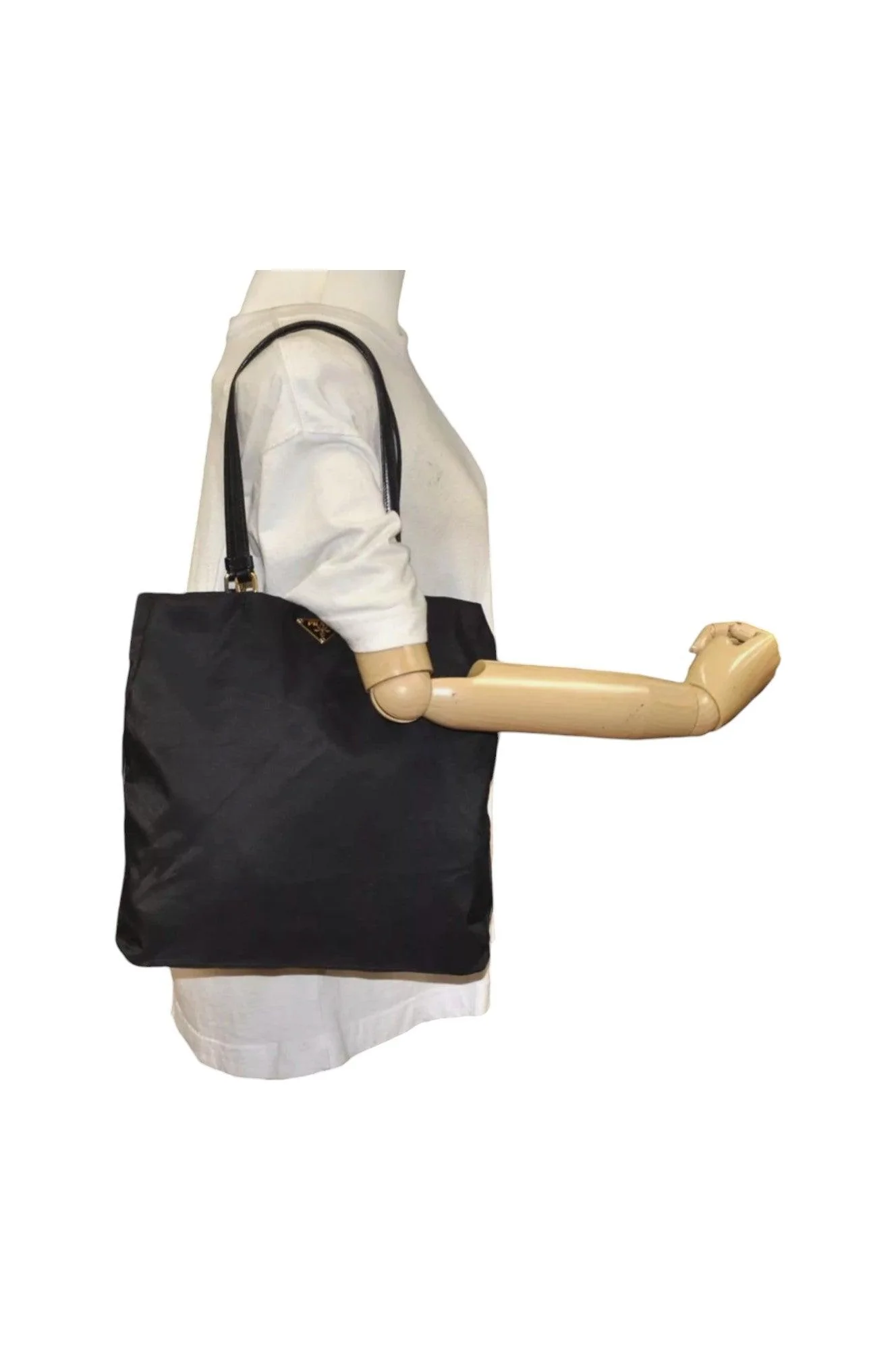PRADA Vintage Nylon Tessuto Leather Shoulder Bag Purse Black 9107K - Image 24