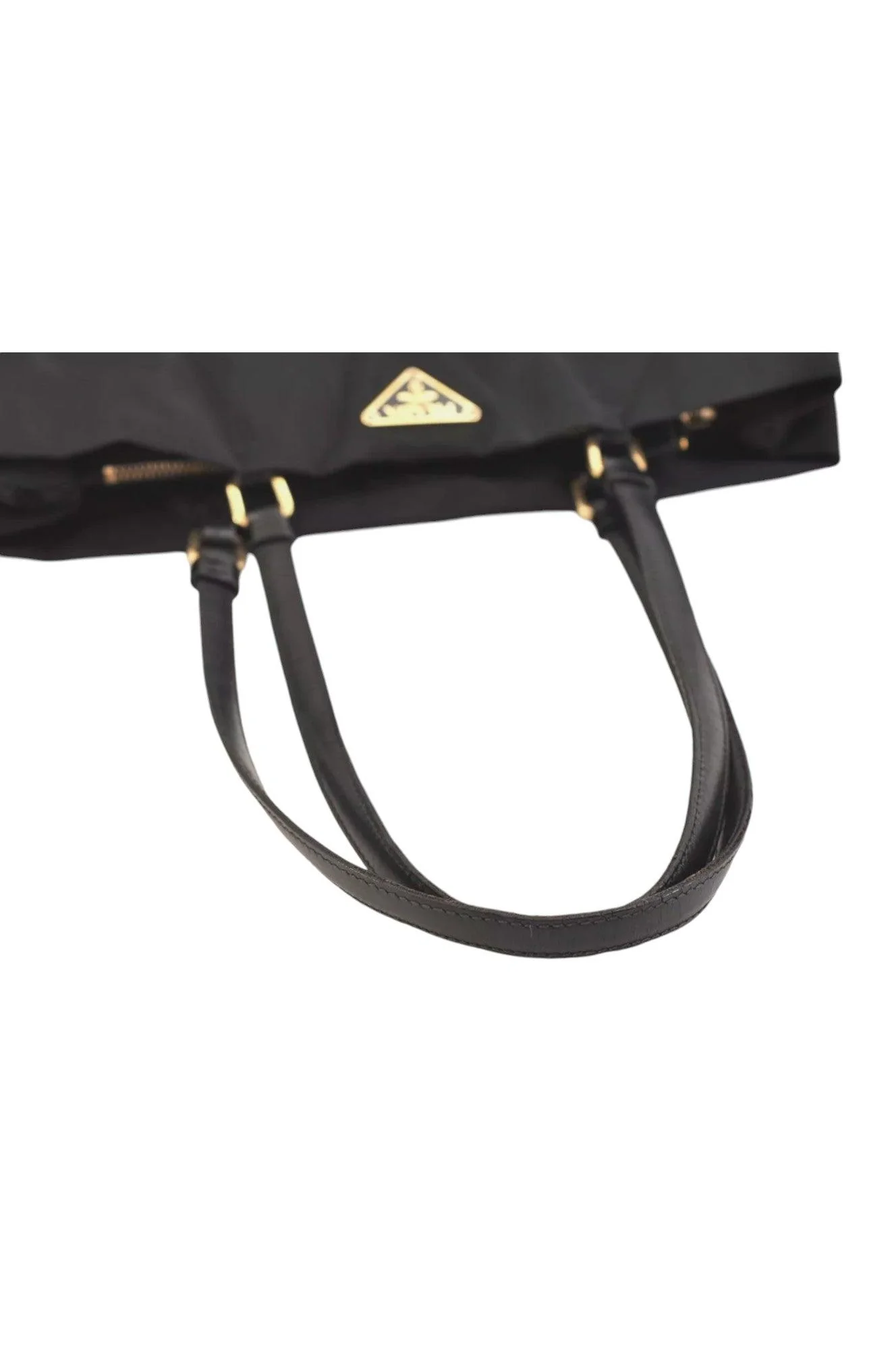 PRADA Vintage Nylon Tessuto Leather Shoulder Bag Purse Black 9107K - Image 7