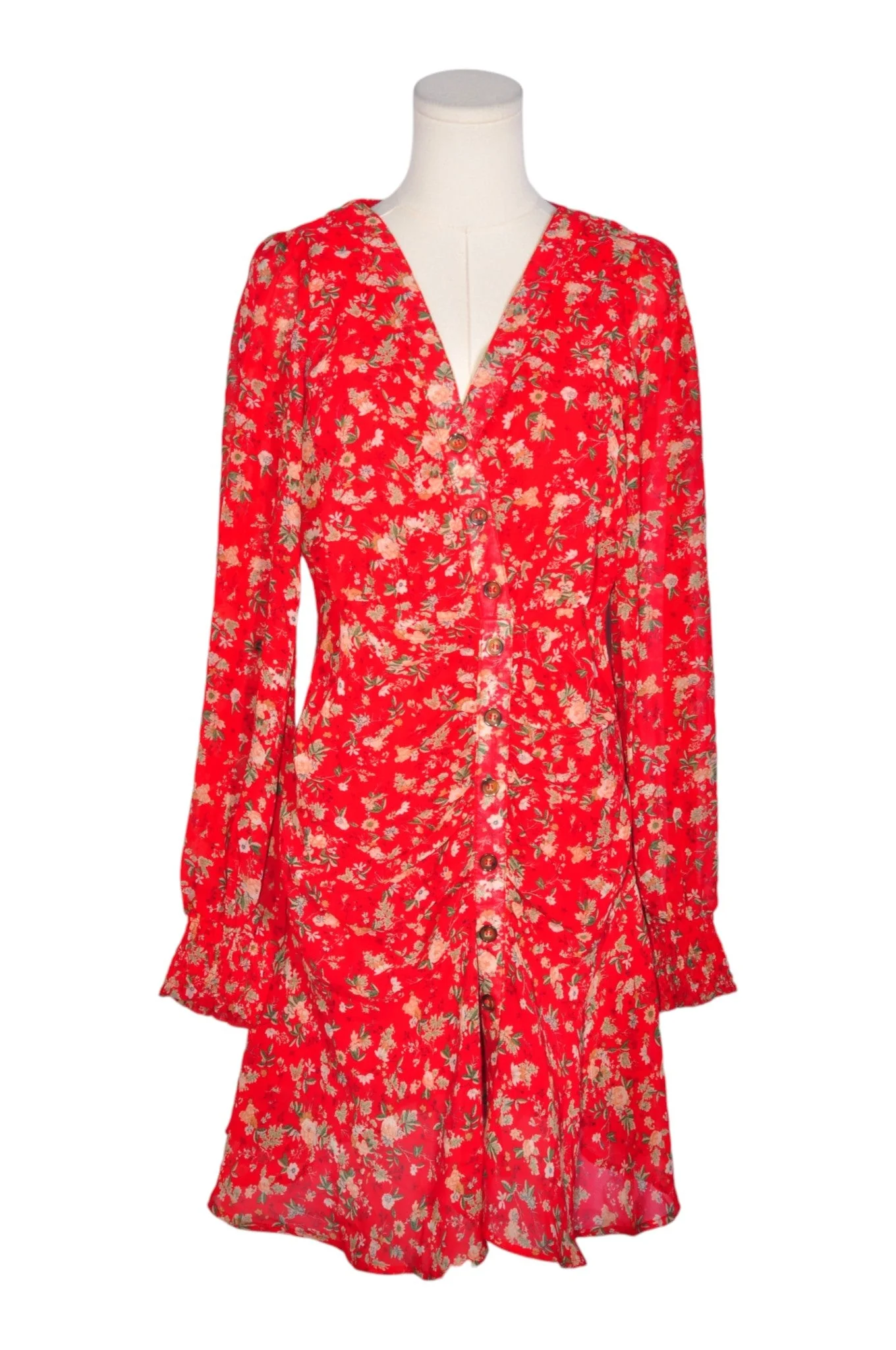 REVAMPED Women Drop Waist Dresses Regular fit in Red - S