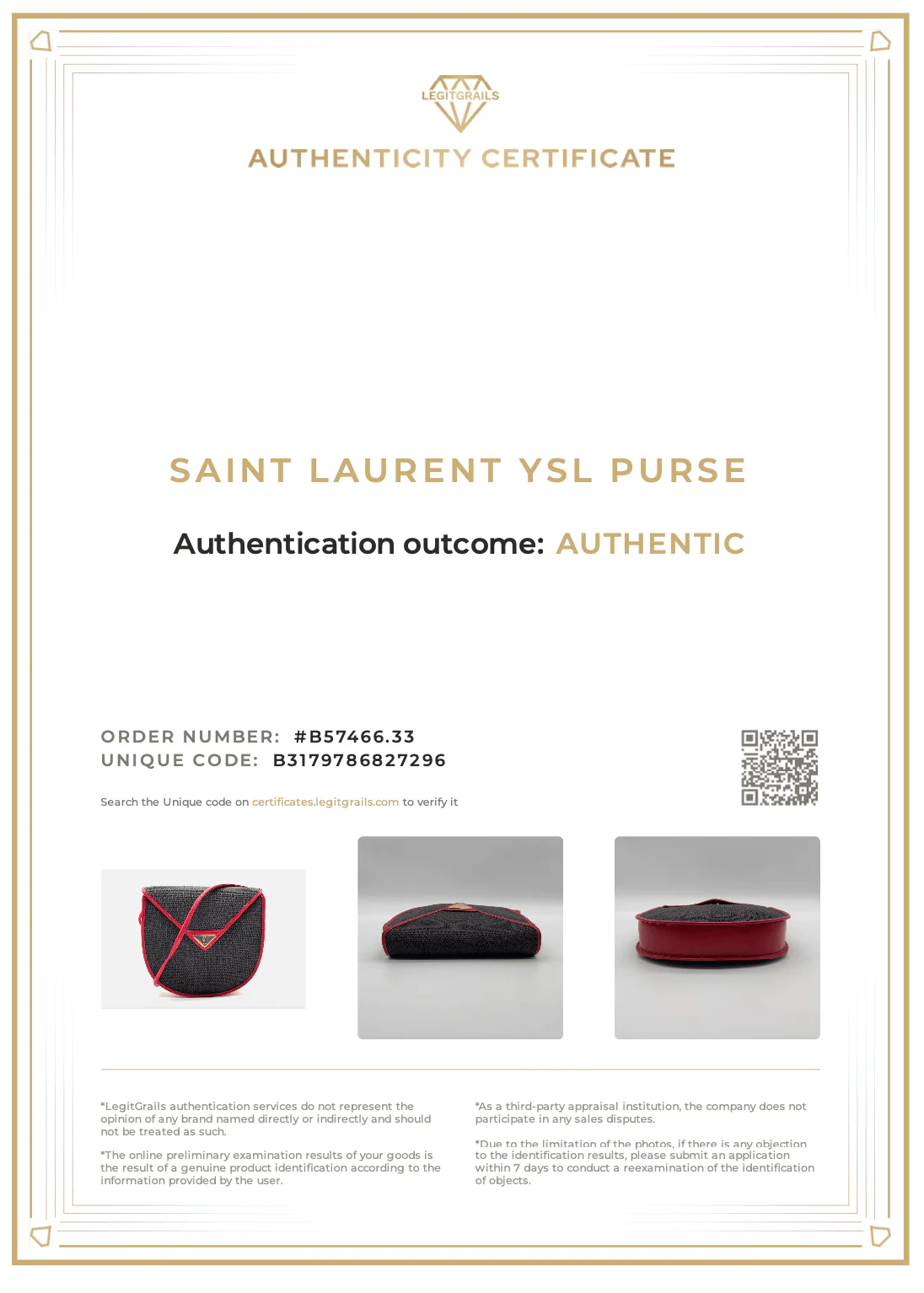 Saint Laurent Pochette Gray /Red Shoulder Bag NS080768 - Image 23