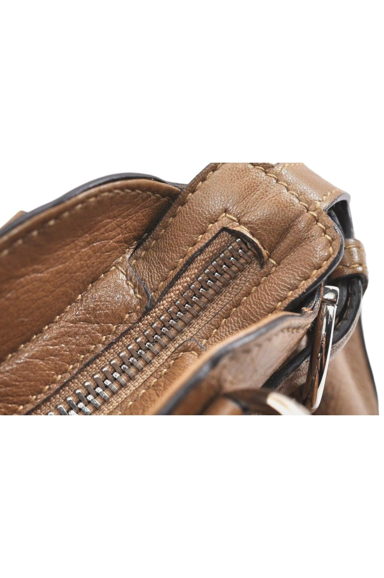 Salvatore Ferragamo Gancini Leather Shoulder Hand Bag Brown 7570K - Image 18