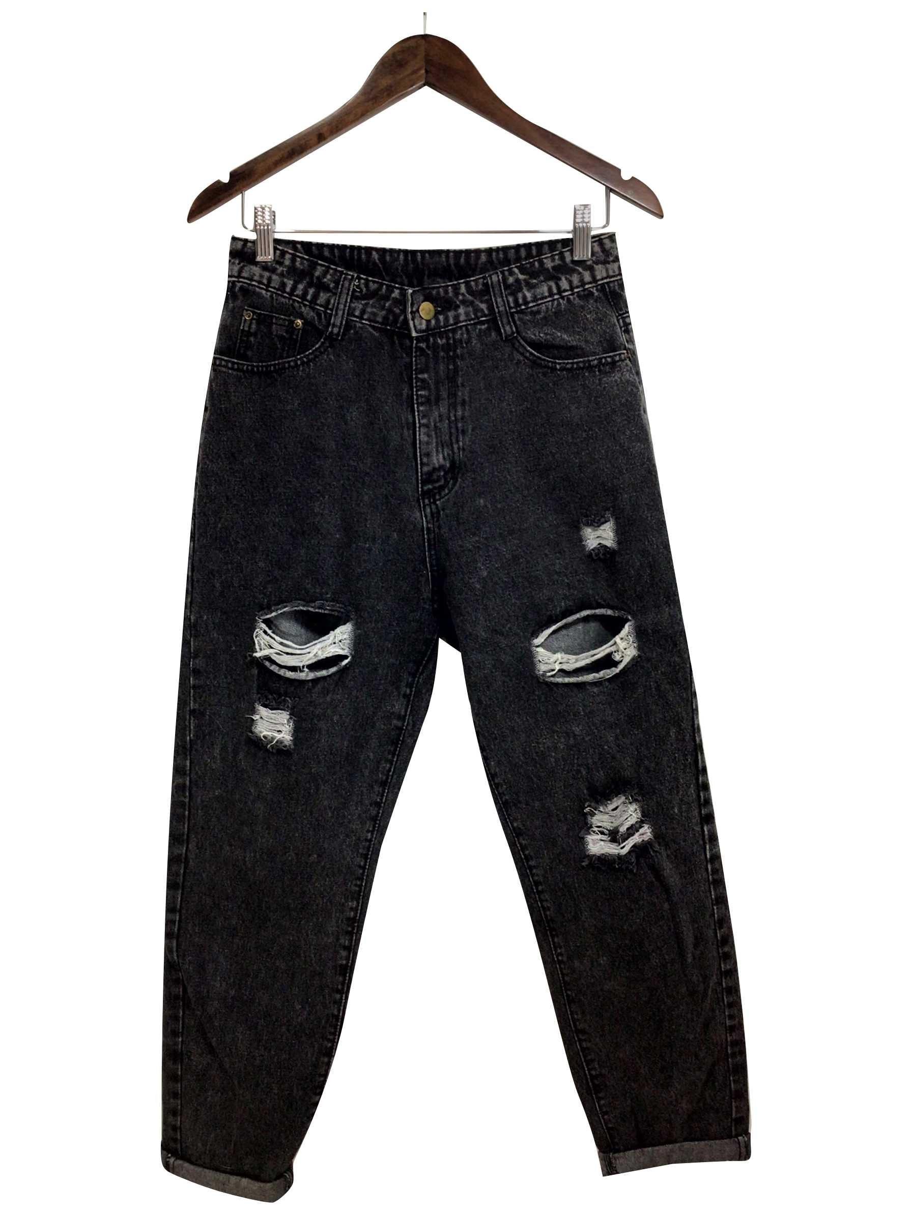 SHEIN Regular fit Straight-legged Jeans in Black - M