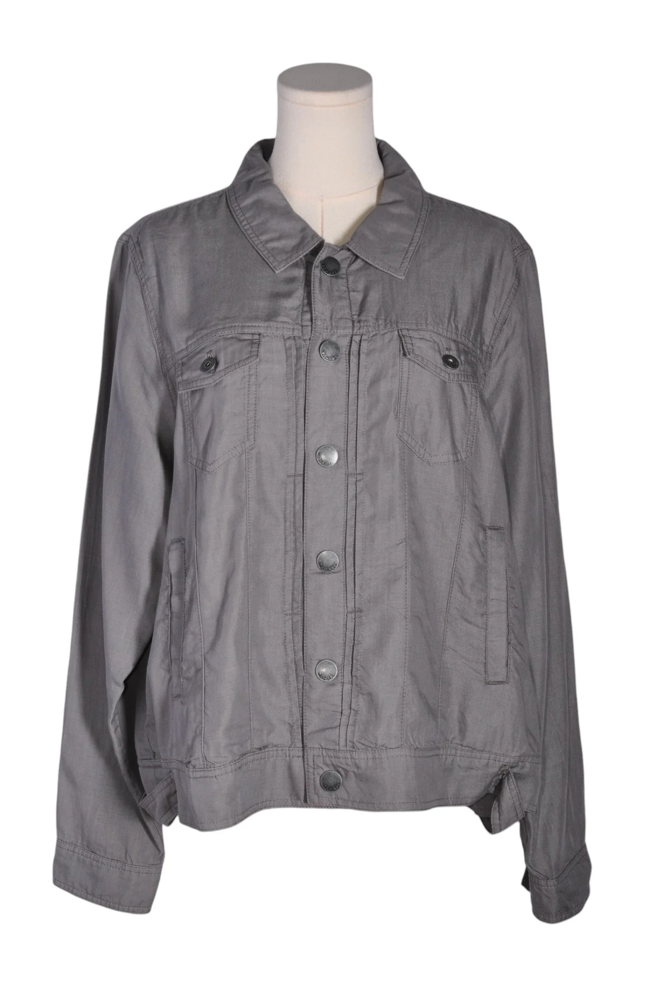 TAHARI Women Denim Jackets Regular fit in Gray - XL
