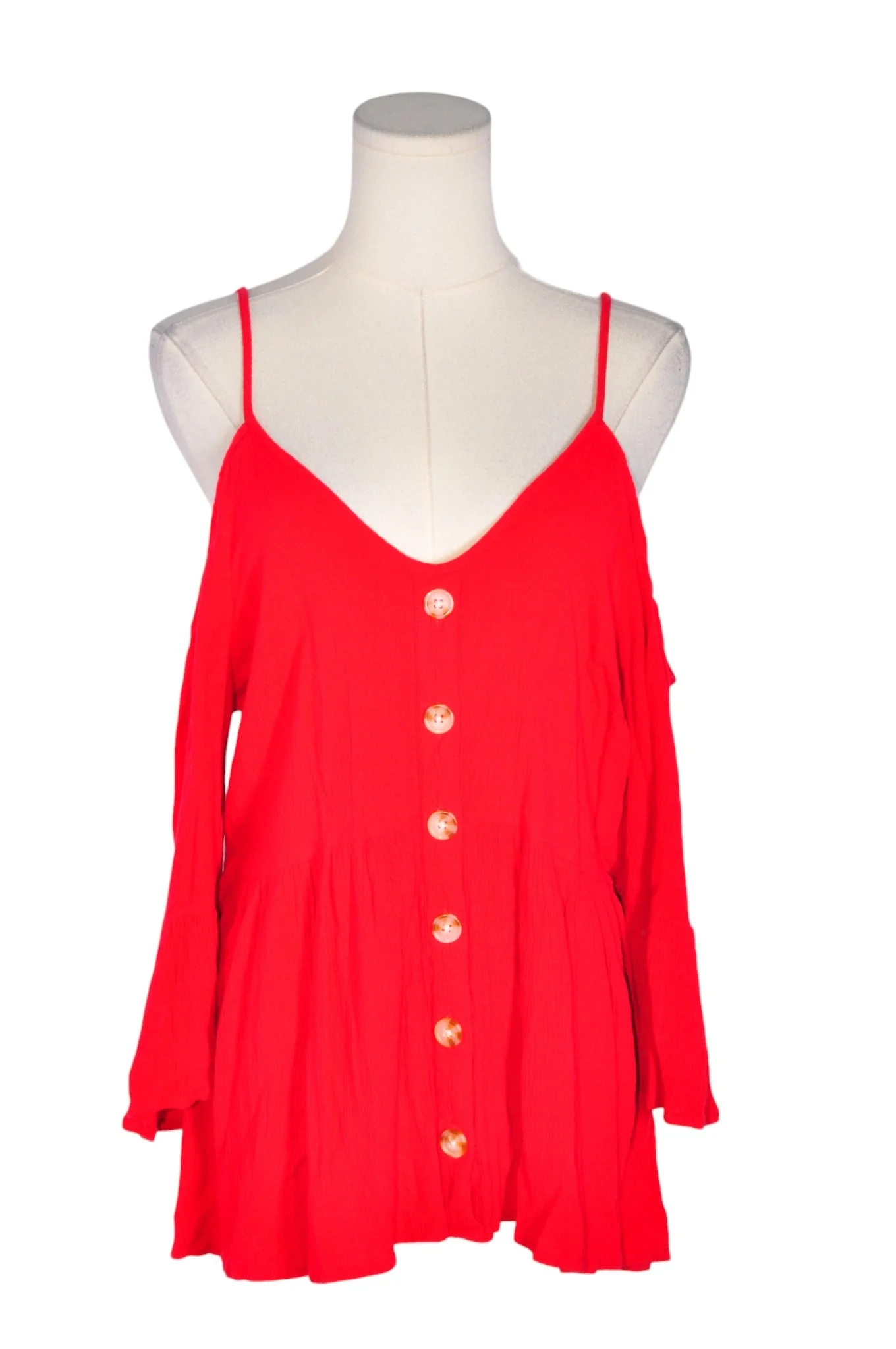 TORRID Women Button Down Tops Regular fit in Red - 1X