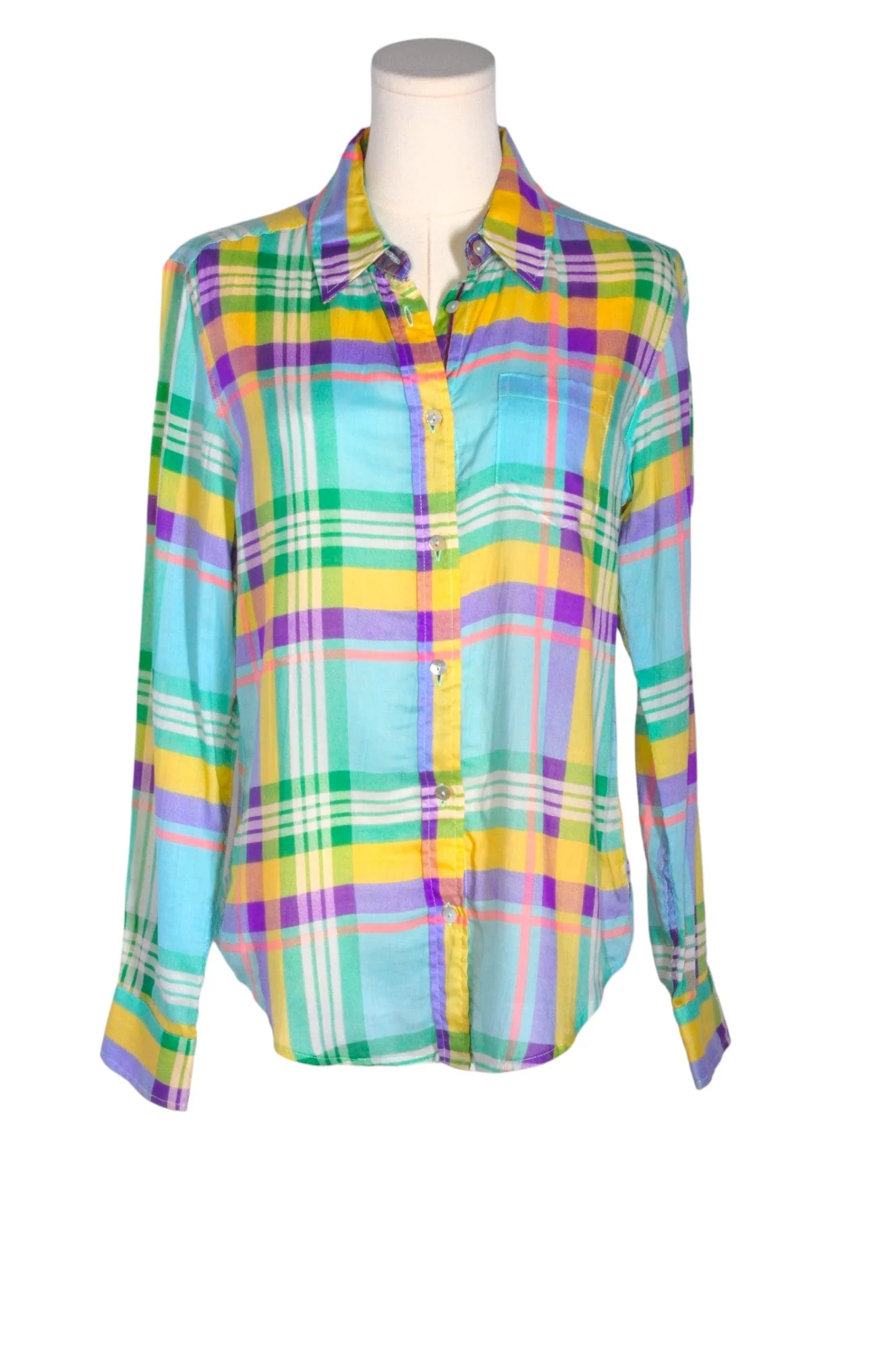 UNBRANDED Women Button Down Tops Regular fit in Green - S