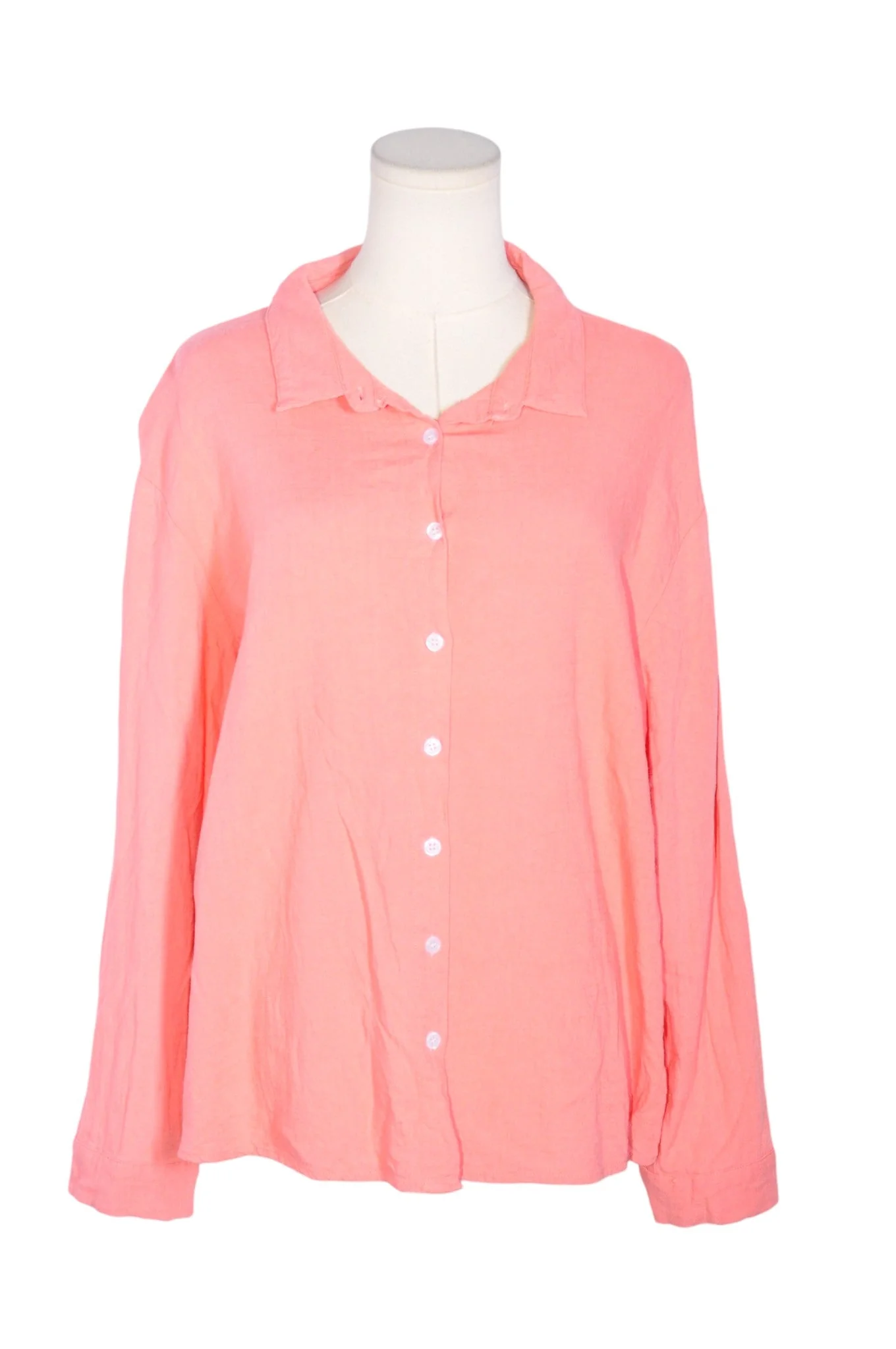 UNBRANDED Women Button Down Tops Regular fit in Pink - XXL