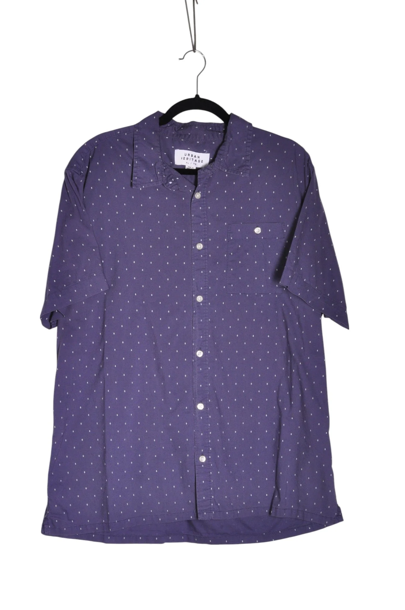 URBAN HERITAGE Men Button Down Tops Regular fit in Purple - XL