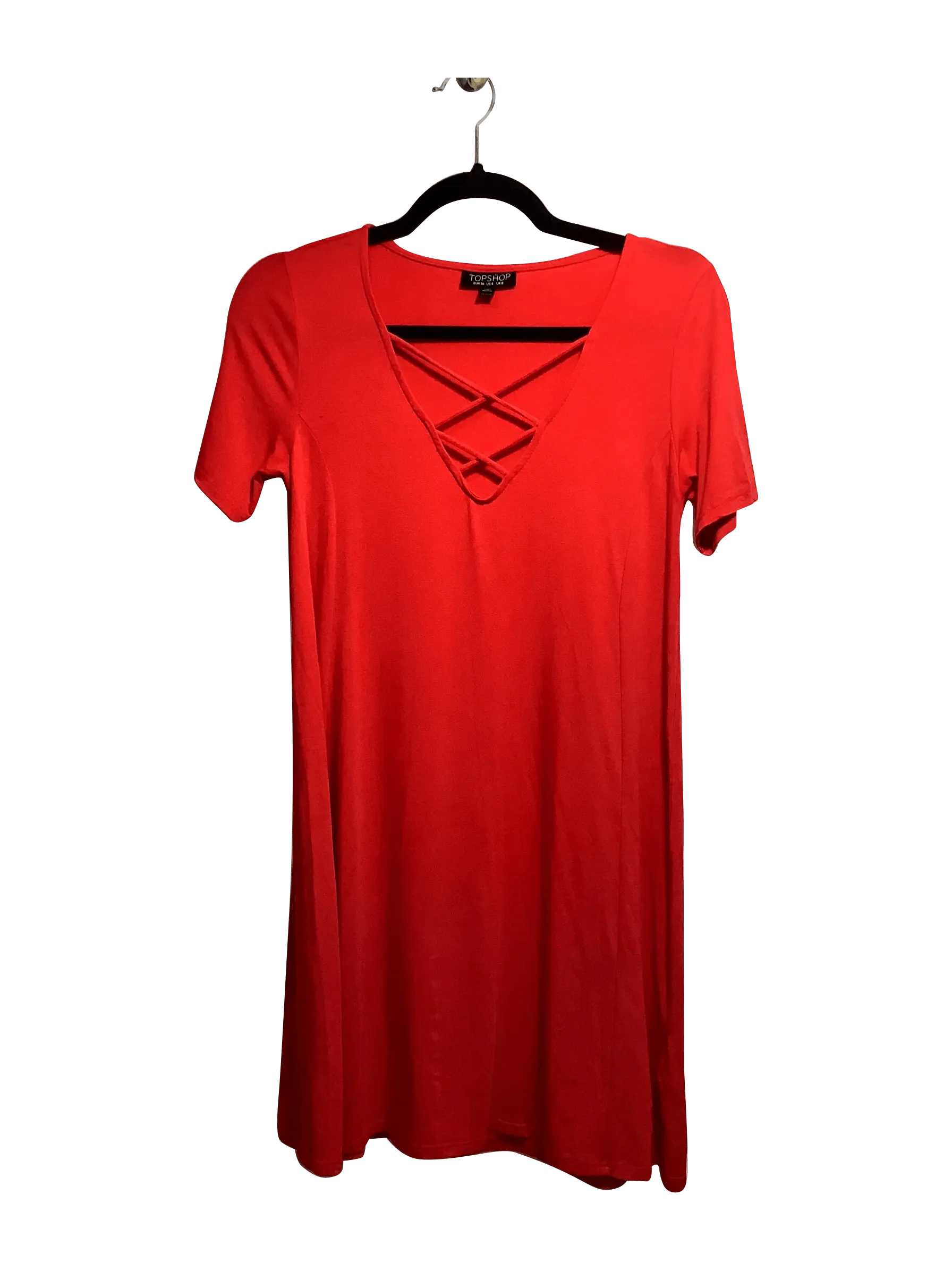 TOPSHOP Regular fit Midi Dress in Red - 4