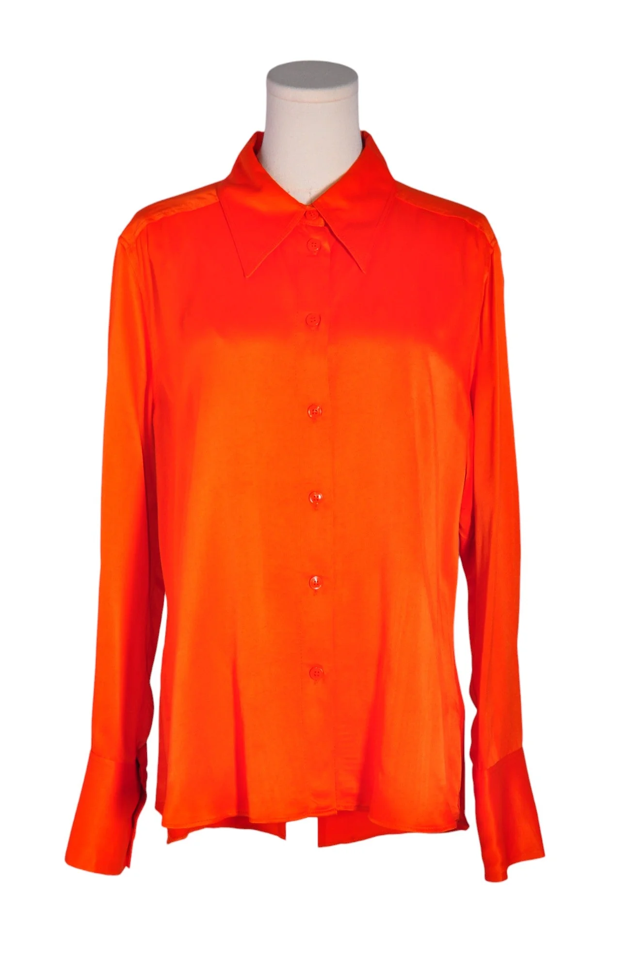 ZARA Women Button Down Tops Regular fit in Orange - XXL