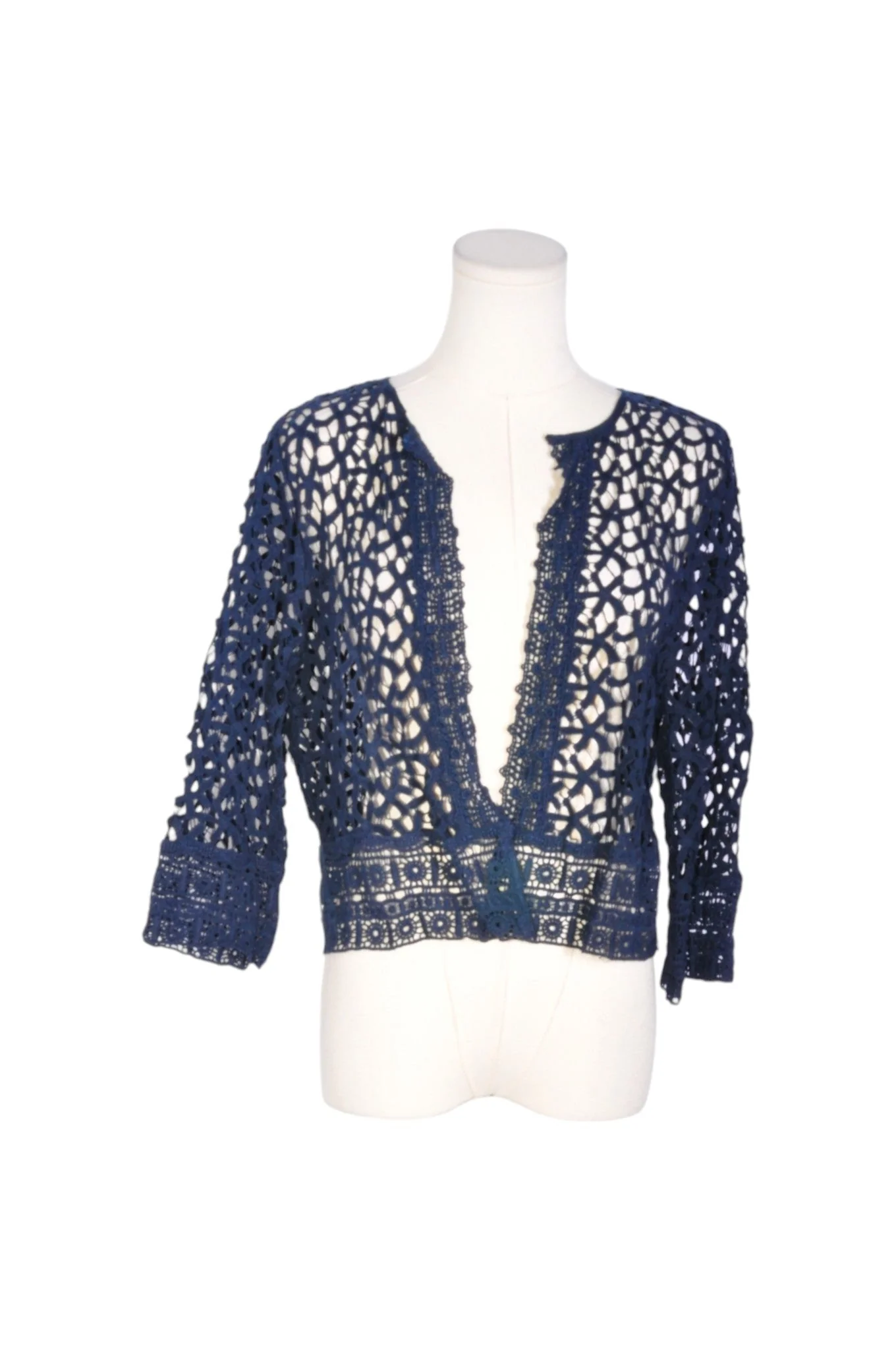 ZARA Women Knit Tops Regular fit in Blue - L
